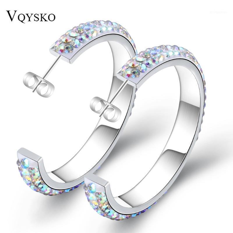 

Wholesale Morecolor Fashion Stainless Steel Womens earrings With CZ Luxury Crystal big circle Stud Earrings Jewelry1