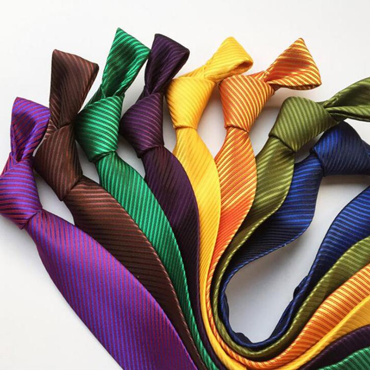 

8cm Men Stylish Necktie Business Party Ties Solid Striped Golden Yellow Pink CoffeeTie