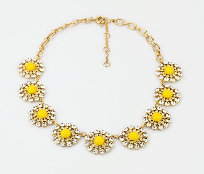 

New Design Fashion Cute Pure Little Crystal Adjustable Yellow Sun Flower Necklace For Women Luxury Accessories Jewelry