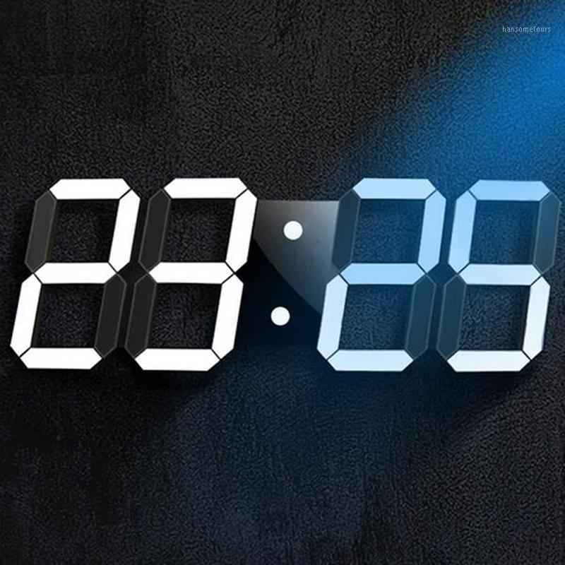 

Creative Remote Control Large LED Digital Wall Clock Modern Design Home Decor 3d Decoration Big Decorative Watch White / Black1