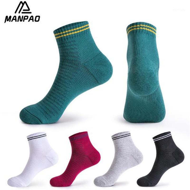 

NEW 4 pairs Sports Running Socks MANPAO MP-M614 Cotton Badminton Socks Men Non-slip Outdoor Hiking Basketball1, Black