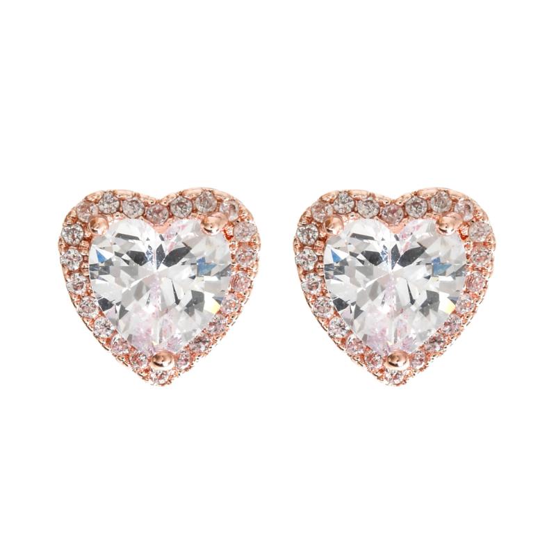 

2020 new fashion temperament peach heart micro-set zircon earrings female/girl wedding party gift ER-453