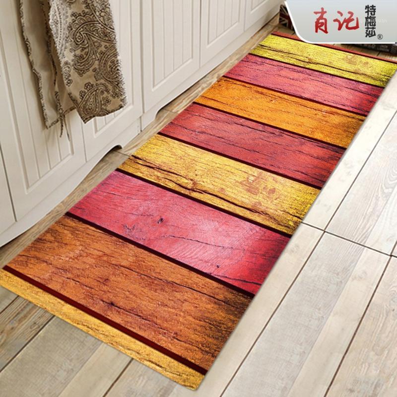 

Colored wood board series carpet living room bedroom flannel floor mat kitchen bathroom non-slip absorbent home carpet1, 03
