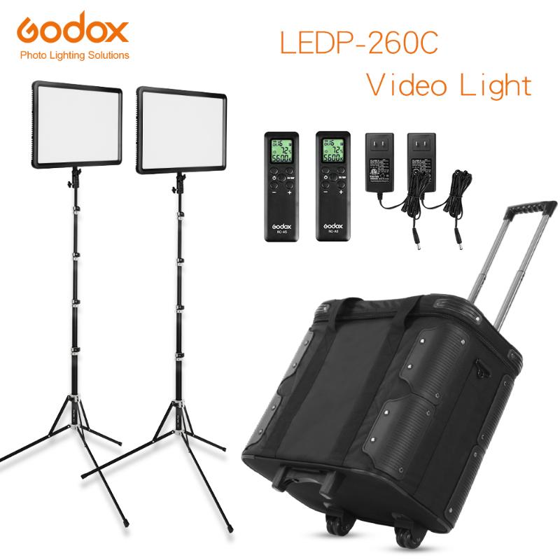 

Godox 2x LEDP260C 3300-5600K LED Video Light Continuous Lighting Kit, Photo Video Shooting with Light Stand and Carry Case