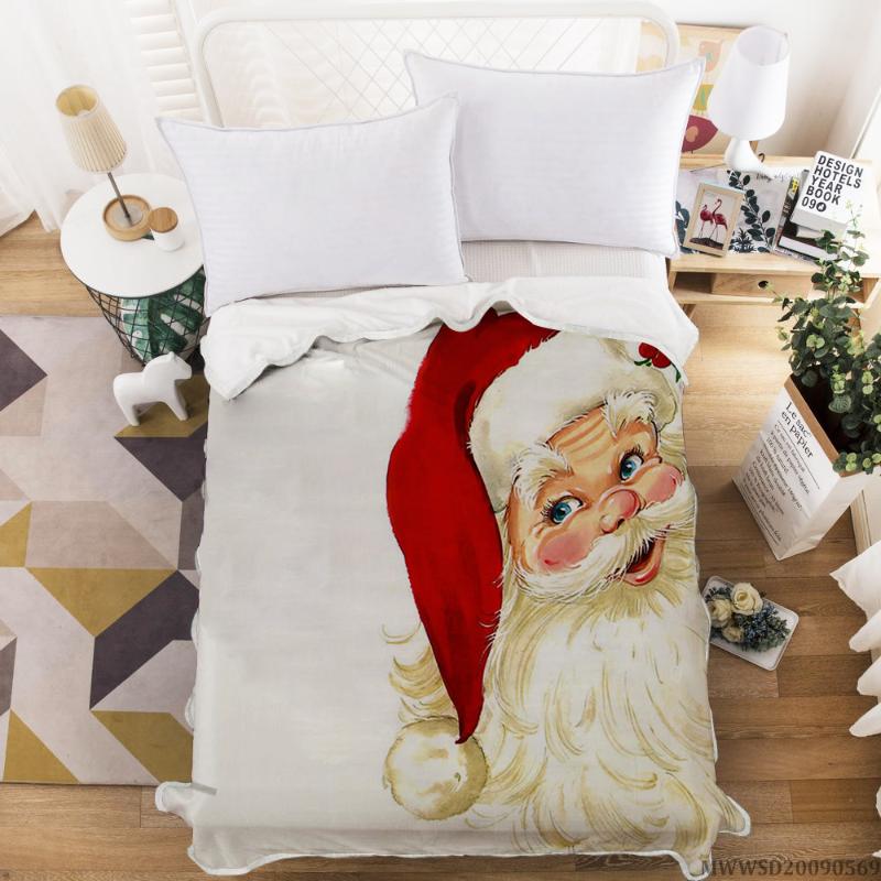 

Home Textile Santa Claus Print Blanket 3D Highend Blanket Super Soft Bedroom Decoration For All Seasons