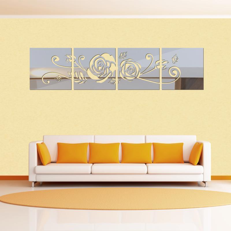 

new 3d mirror wall stickers acrylic sticker adesivo de parede home decor modern large flower decoration1