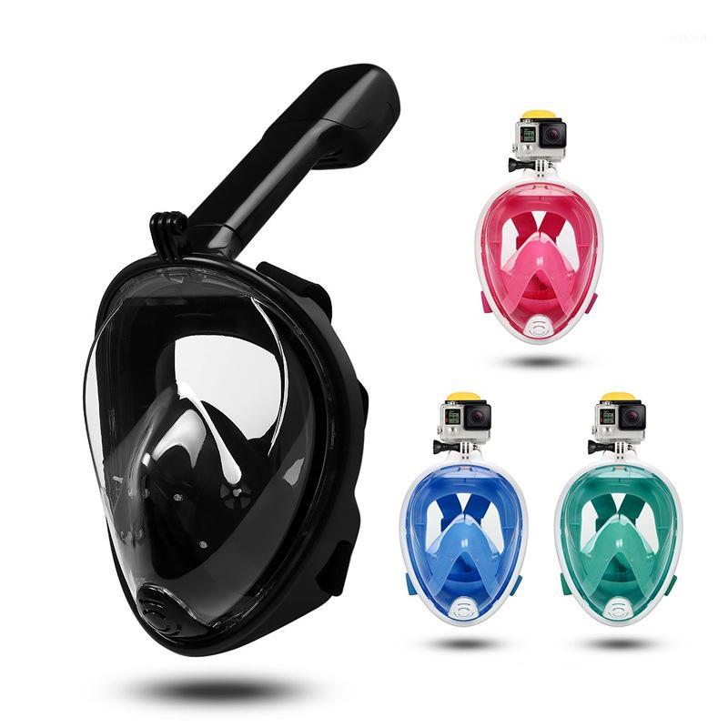 

Full Face Diving Mask Scuba Mask 180 degree Panoramic View Snorkeling Mask-Anti-fog Anti-leak For Adults & Kids1