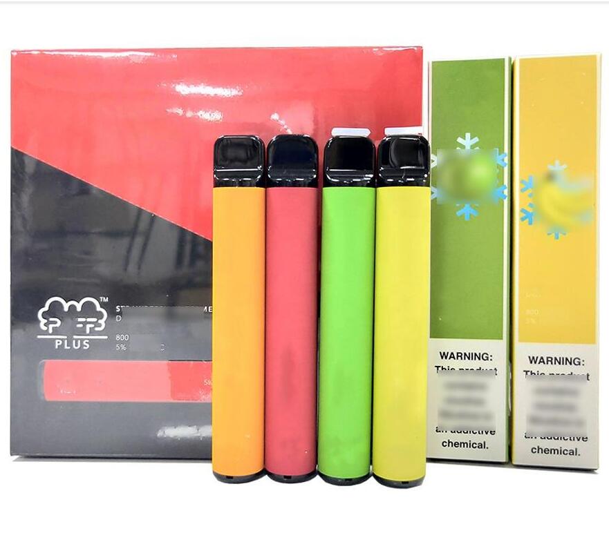 

PUFF BAR PLUS 800+Puff Cigarettes Disposable Pod Cartridge 550mAh Battery 3.2mL Pre-Filled Vape Pods Stick Style 77 Colors Portable Vaporizer DHLSHIP