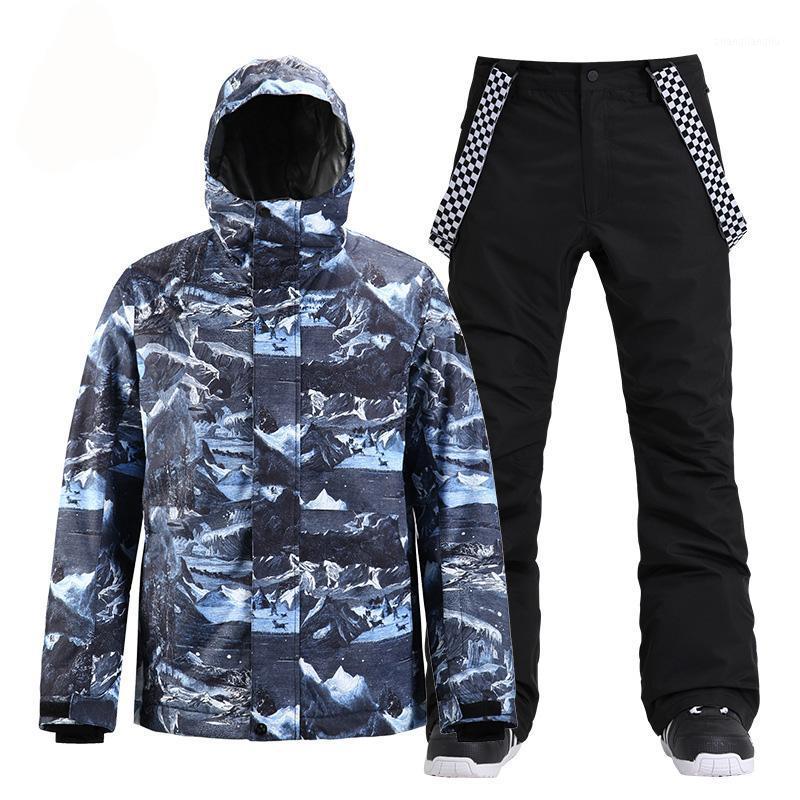 

Fashion Men' Snow Suit Wear Outdoor Sports Skiing Costumes Waterproof Snowboard Clothing Sets Jacket + Strap Pant Male' -301, Picture pant