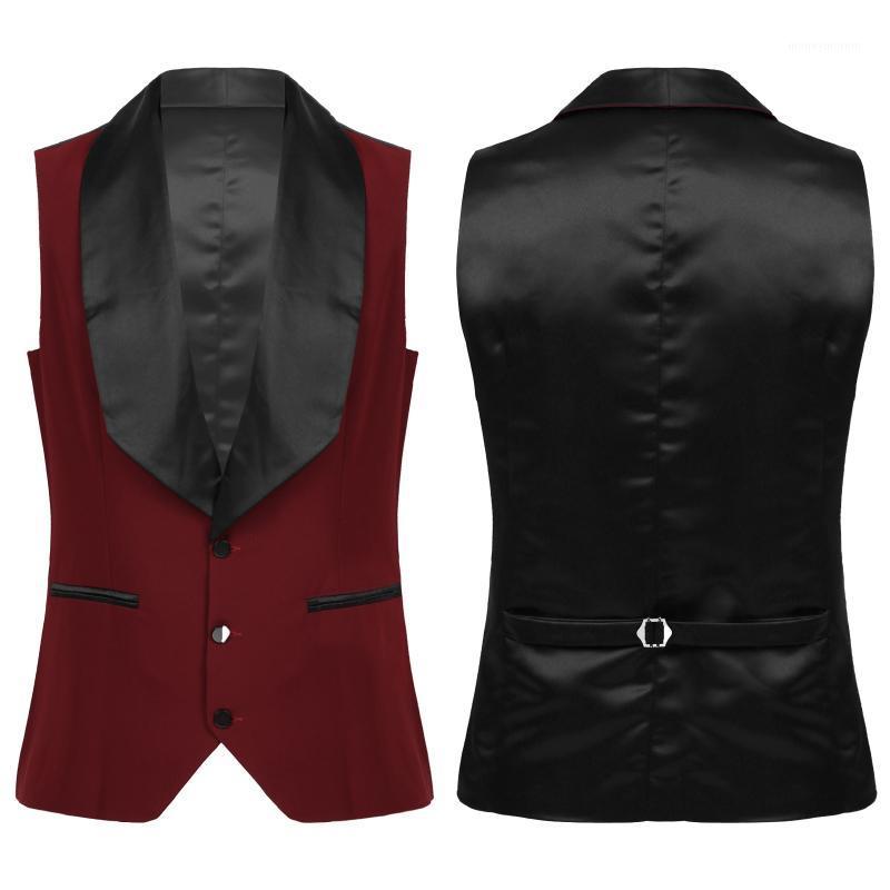 

Men Casual Patchwork Suit Vest Lapel Sleeveless Single Breasted Slim Fit Waistcoat Graduation Ceremony Wedding Business Formal1, Black