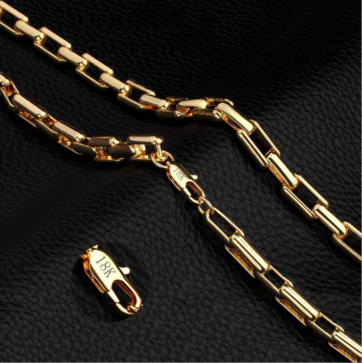 

Personalized 9mm Box Chain Necklaces For Women Men Gold Color Stainless Steel Necklace 2020 Fashion Jewelry Wholesale KNM128