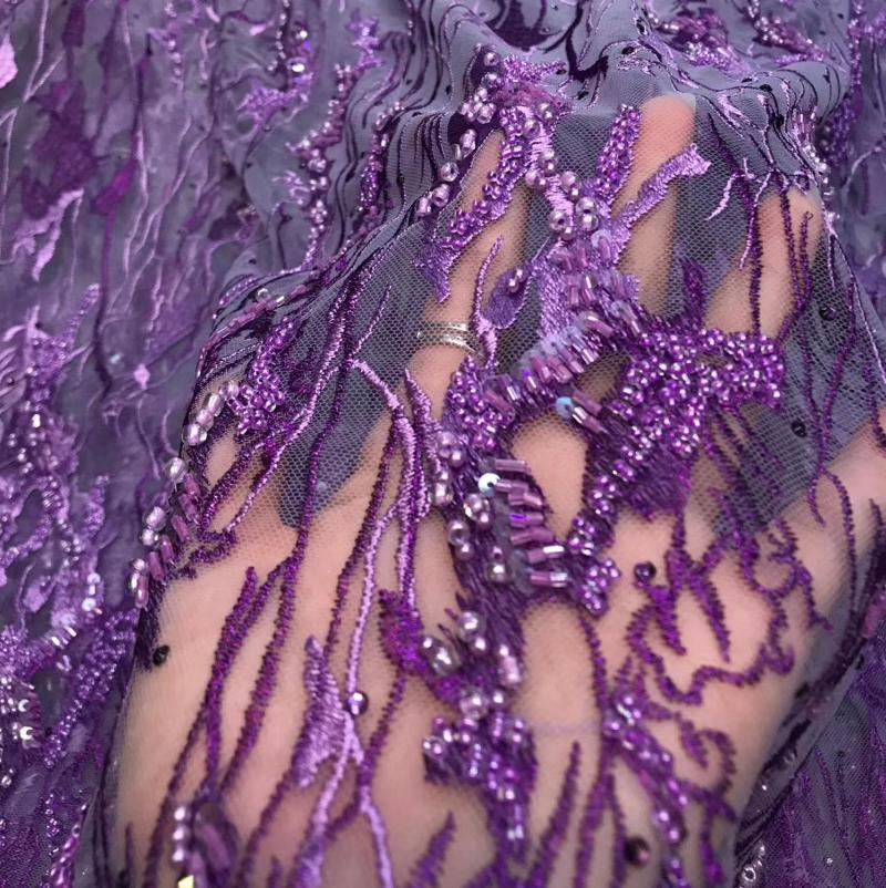 

High Quality Luxury African Lace Fabric Lace Beautiful Handmade Beads Embroidery French Mesh 2020 Latest Nigeria Fabric