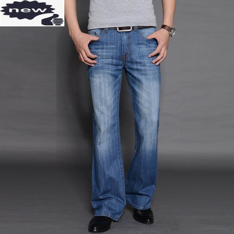 calça jeans boca de sino masculina