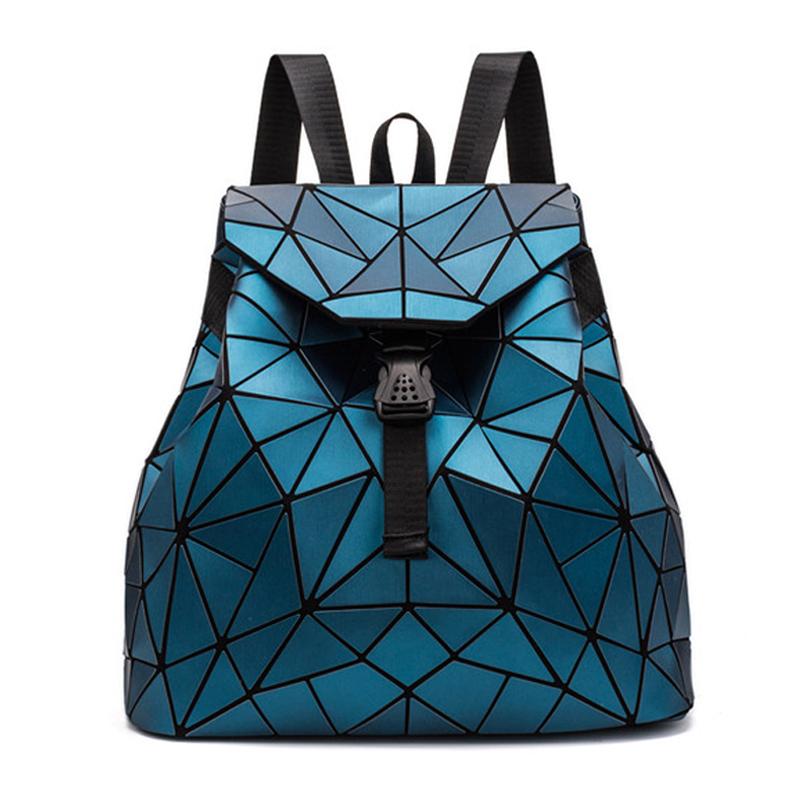 

2020 New Women Backpack Fashion Holographic Bao Backpacks Female Student Geometry Bag Woman'S Travel Bags Shopping Backpack, Blue
