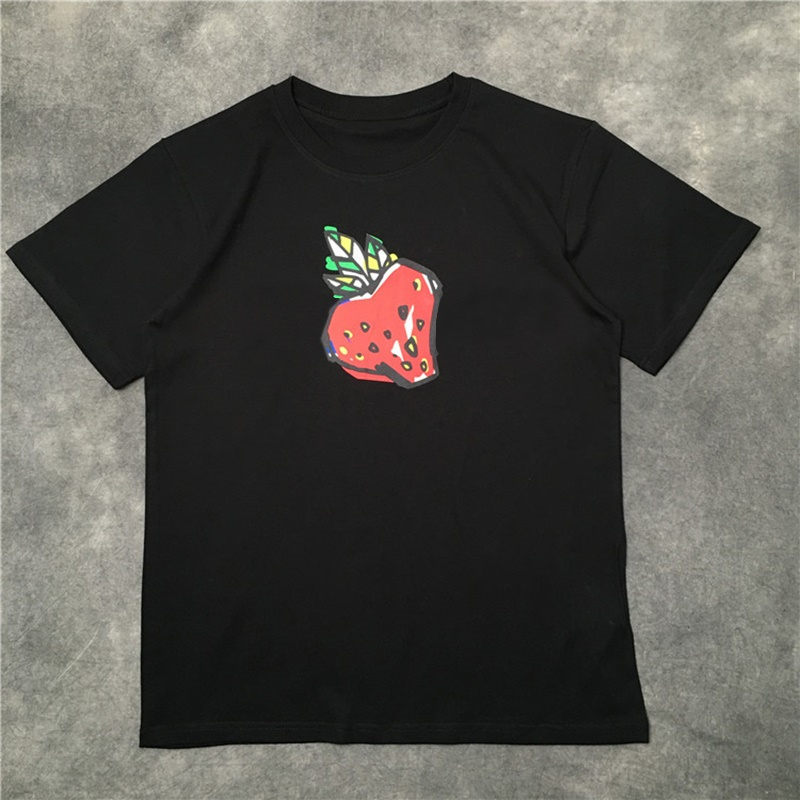 

Street Fashion Mens T Shirt 20ss Strawberry Pattern Tennis Short Sleeves T Shirts Men and Women Stylist High Quality Hip Hop Jersey Tee, White