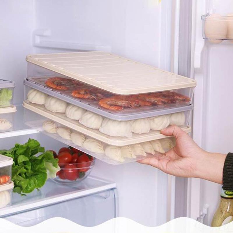 

Egg Fish storage box container keep eggs fresh refrigerator organizer kitchen dumplings storage containers 31