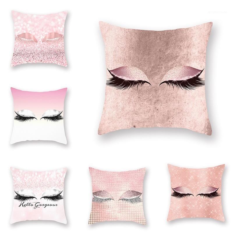 

Fashion Pink Eyelash Cushion Cover For Sofa Couch Chair Car Home Decoration Pillow Case Pillowcase Furniture Protector 45*45cm1, Dm36