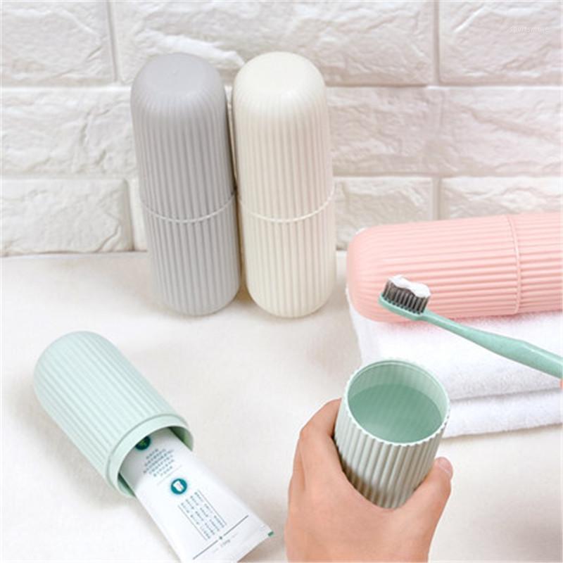 

Portable toothbrush and toothpaste holder Organizer Storage box travel toothbrush case washing cup outdoor Travel Accessories1