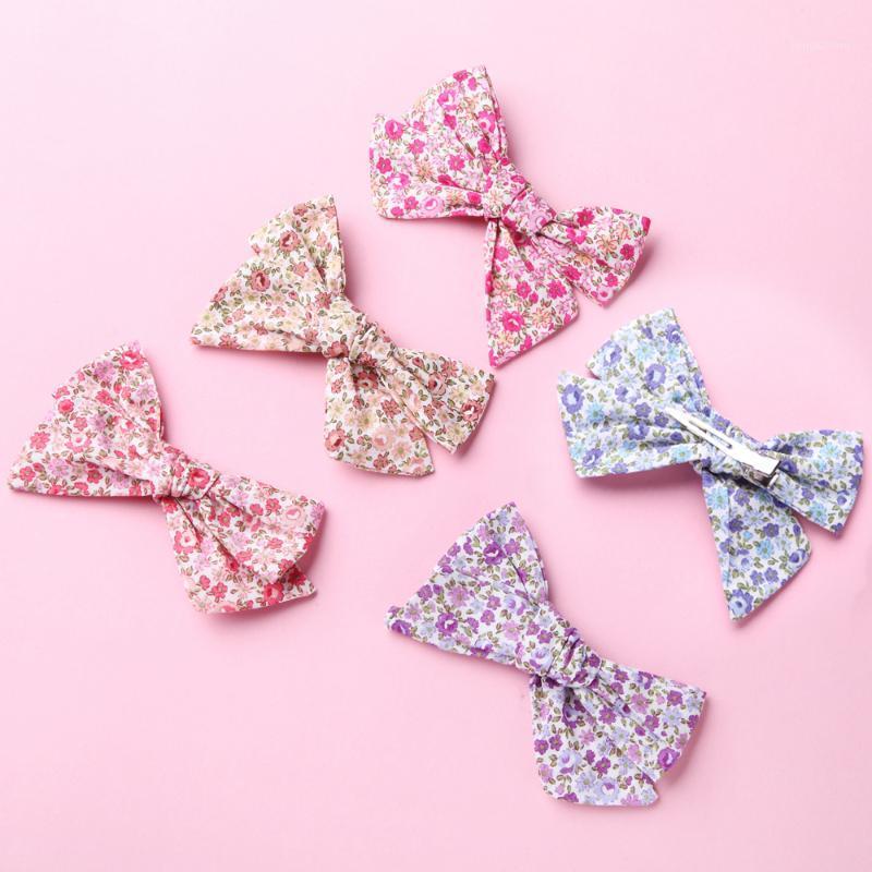 

5Pcs/Lot Baby Hair Clips For Girls Plaid Hairpin Kids Big Bows Barrette Floral Printing Infant Children Cotton Hair Accessories1, Nsfb-9600