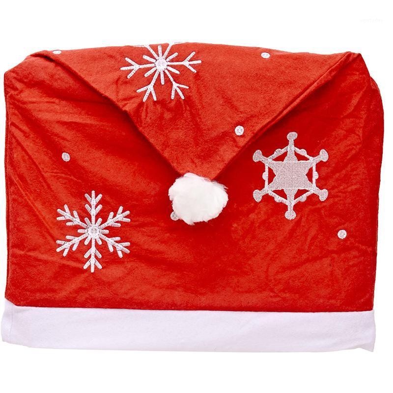

Christmas Chair Covers Santa Snowflake Christmas Tree Pattern Chair Slipcover For Dining Room Holiday Party Decor 60 x 45cm TB1