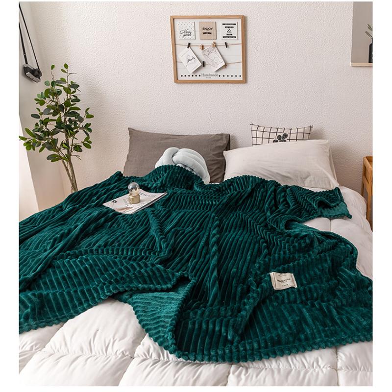 

Blankets For Beds Solid Yellow Green Color Soft Warm Flannel Blanket On the Bed Thickness Throw Blanket