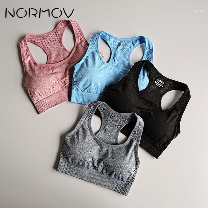

NORMOV Women Sports Bra Sexy Seamless Running Yoga Bra Shockproof Gym Fitness Bras Fitness Vest Black Blue Gym Sportwear1