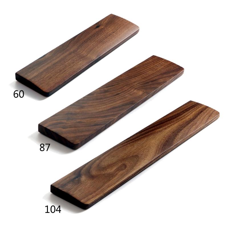 

Walnut Wooden Mechanical Keyboard Wrist Rest with Anti-Slip Mat Ergonomic Gaming Desk Wrist Pad Support 60 87 104 Keys