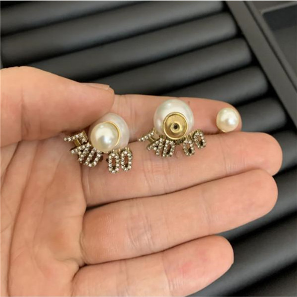 

Have stamp fashion Round pearl earrings aretes orecchini for women party wedding lovers gift jewelry engagement with box u6895, Golden;silver