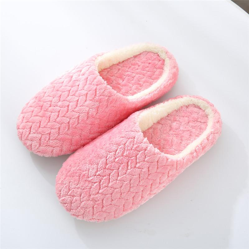 

2020 New Soft Sole Slippers women Men Indoor\ Floor Flat Shoes Spring Autumn Winter Warm Home Cotton Plush Suede, Pink