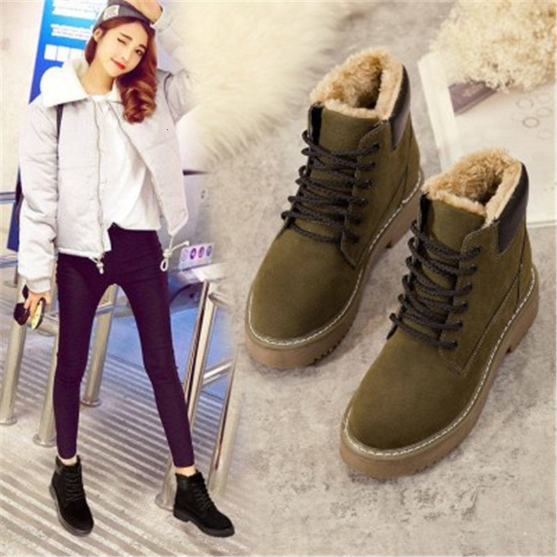 

Winter 2021 New Soft Women's Leather Snow Boots Warm Shoes VOD4, Green.