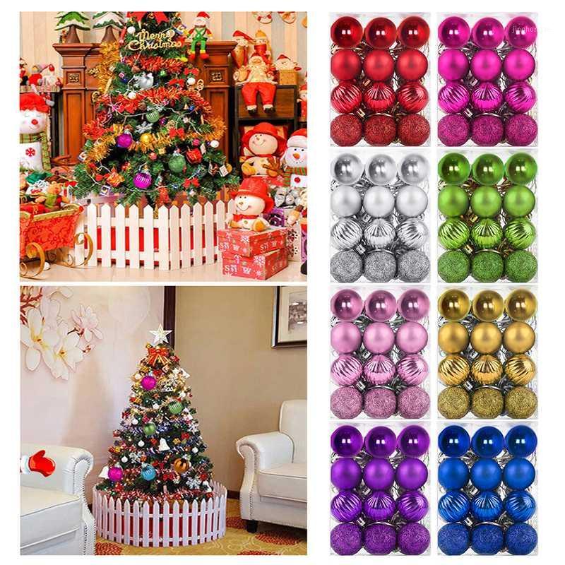 

24Pcs Christmas tree decoration ball Christmas Balls Ornaments for Xmas hanging ball suitable for family party decoration modern1