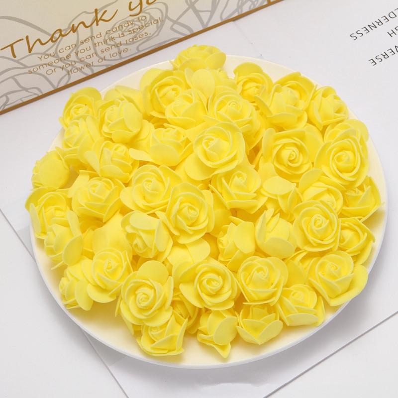 

DIY 3cm PE Foam Gauze Rose Flower Head Handmake Wedding Home Decor 500PCS/Lot TJM9117, Red