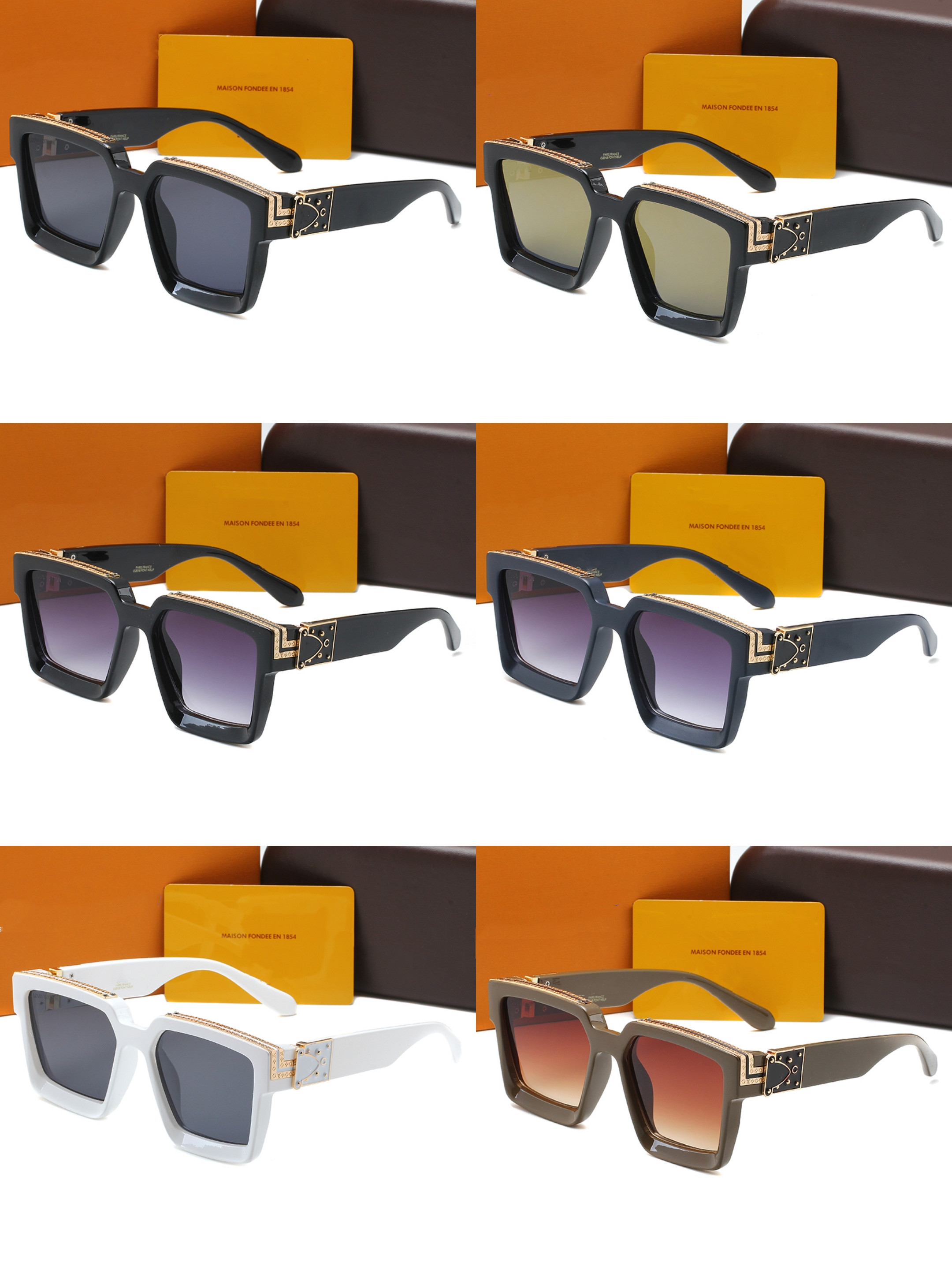 

Luxury Millionaires Sunglasses Men's and Women's Plate Full Frame Retro Hot-selling Famous Brand Sunglasses