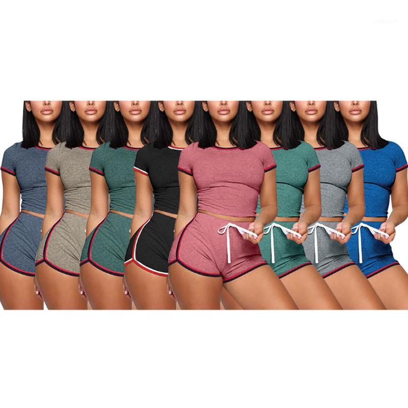 

omen Yoga Set Leggings Gym 2PCS Set Clothes Seamless Workout Shorts Sleeve Yoga Clothing Fitness Sports Suit1, P3blue3