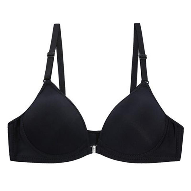 

Women's glossy, seamless, and steel-free bra gathered sexy charming simple natural and comfortable breathable top bra FP010, Black