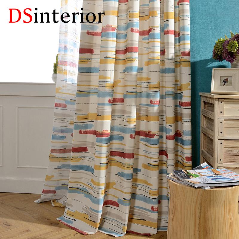 

DSinterior modern colorful design polyester cotton printing window curtain for living room or bedroom, Color 2