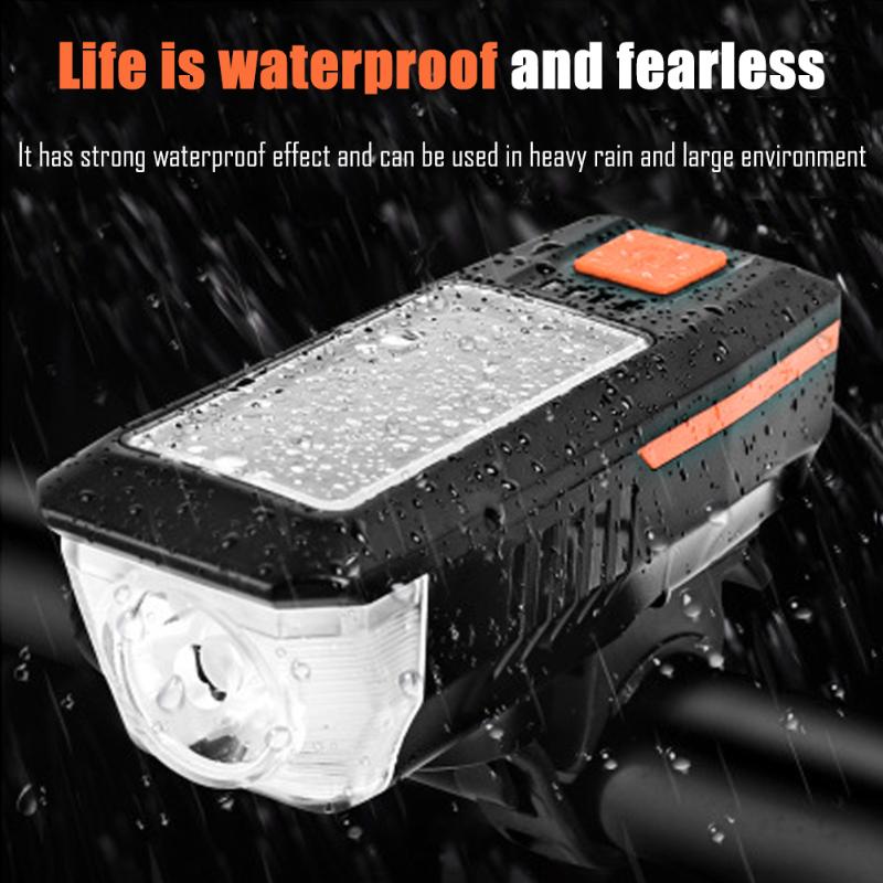 

Mountain Cycle Front Back Headlight Bicycle Handlebar Warning 2 in 1 T6 LED MTB Bike Headlight with Horn