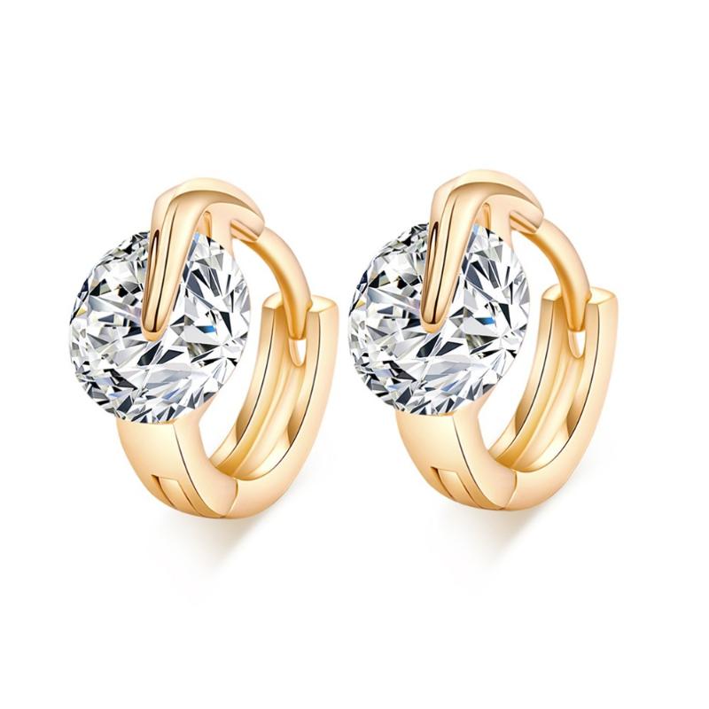 

Hoop & Huggie Women Clear Cubic Zirconia CZ Elegant Engagement Party Classic Earrings Fashion Jewelry