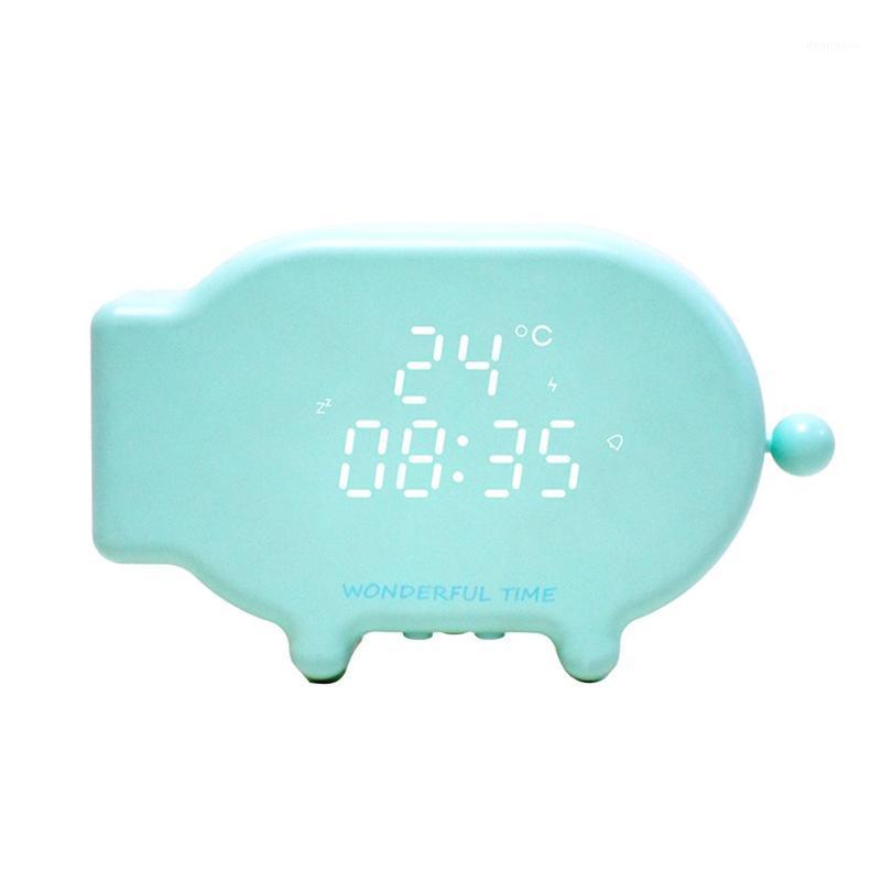 

Cute Pig Led With Temperature Luminous Clock Multi-Function USB Charging Sound And Light Control Night Light1