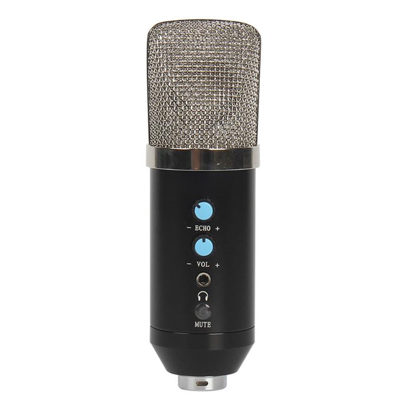 

For Computer USB Microphone Live Streaming Podcast Condenser Noise Reduction Studio Recording Volume Control With Headphone Jack