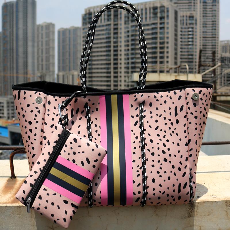 

Evening Bags Luxury Diving Fabric Neoprene Breathable Shoulder Handbag 2022 Summer Casual Tote Bag Top-Handle Beach, Gray