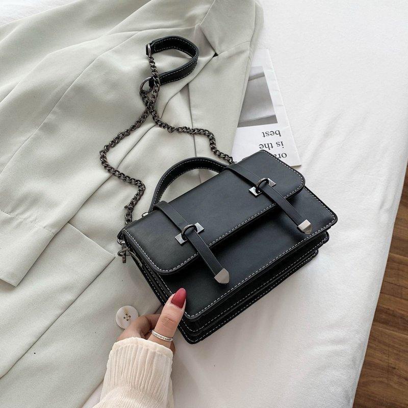 

Designer satchels PU Leather Shoulder Bags For Women 2020 Travel Handbag Fashion Simple Purses Ladies mini Cross Body Bag, Black