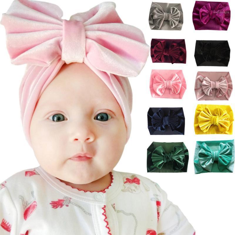

2020 New Big Bow Velvet Head Wrap For Girls Kids Large Bows Soft Elastic Headbands Baby Floppy Bow Hairband Hair Accessories1, Random