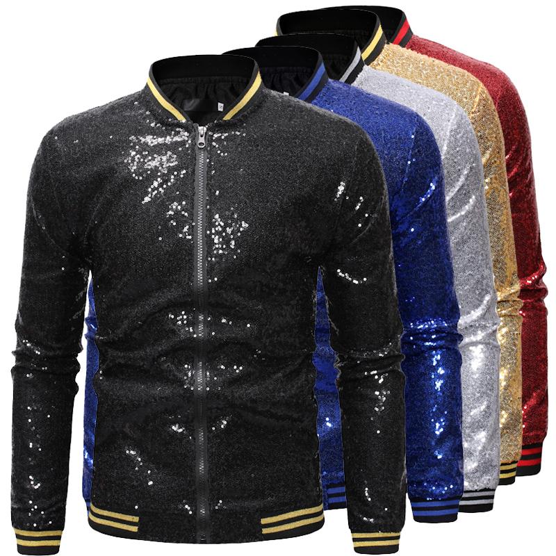 

Men Jackets and Coats Streetwear Casual Clothes, Gold