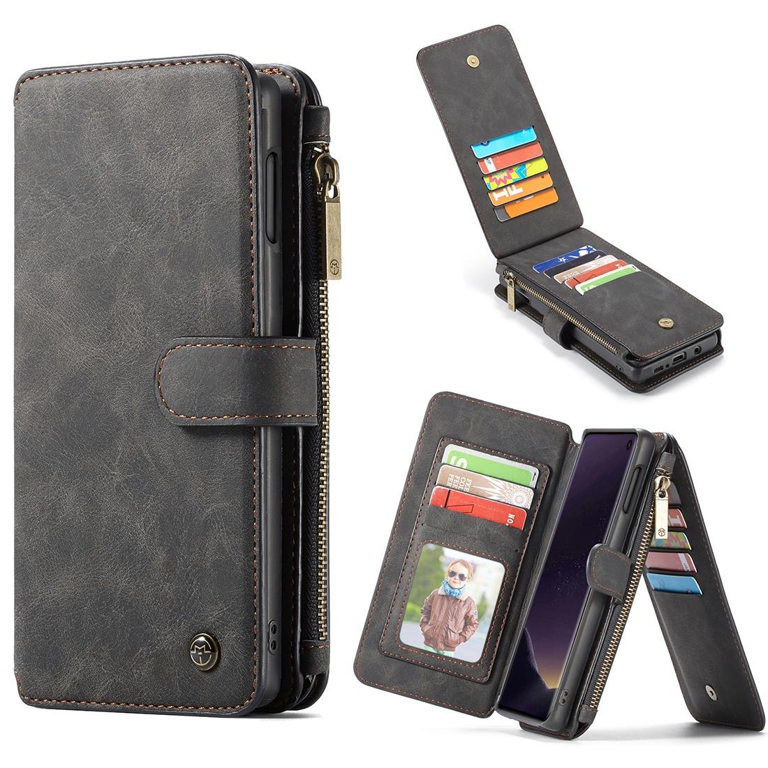 

CaseMe Crazy Horse Texture Detachable Multifunctional Horizontal Flip Leather Case for Galaxy S10e with Card Slot Holder Zipper Wallet P