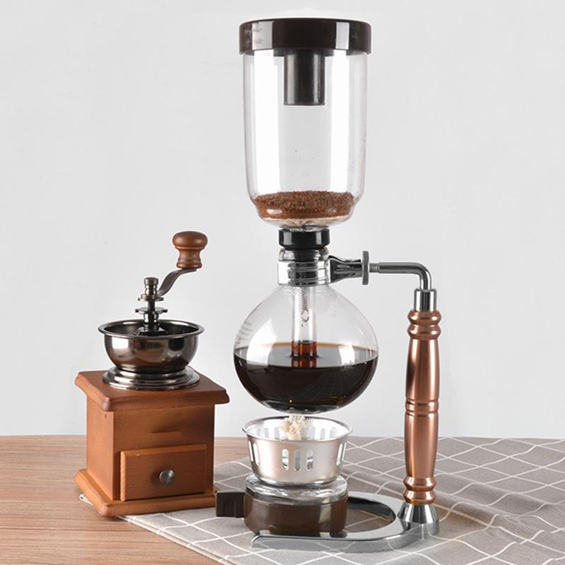 

Japanese Style Siphon Coffee Maker Siphon Pot Vacuum Coffeemaker Glass Type Coffee Machine Filter 3Cup