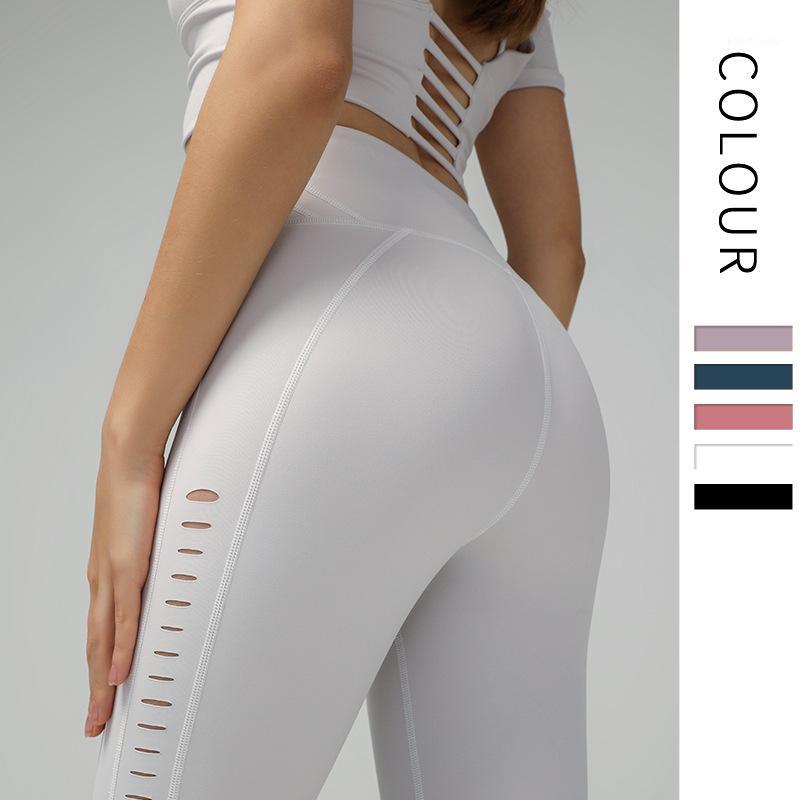 

High Waist Tummy Control Tights Leggins Women Seamless Side Hollow Sports Leggings For Fitness Sportswear Woman Gym Yoga Pants1, Black