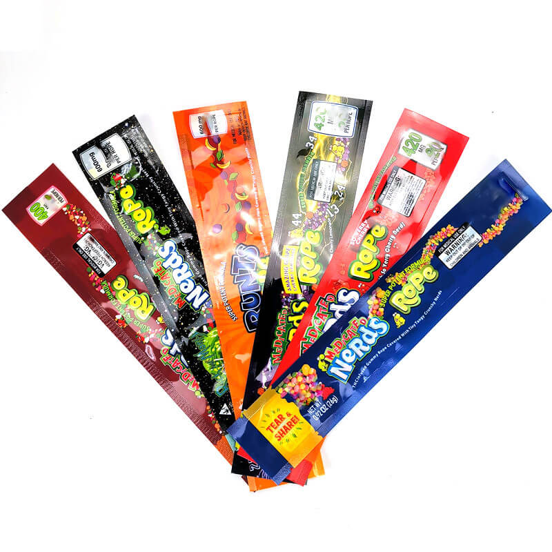 

NERDS ROPE Edibles Empty Gummy Candy Bag Smell Proof Bag Packaging for Dry Herb Flower 2020