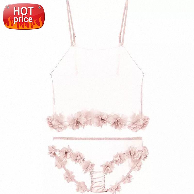 

Flowers Bloom Sexy Pajamas Summer Ultrathin Net Yarn Temptation Pink Girl Vest Shorts Underwear Pijama Mujer Women Pajamas Set #Xk7s, Black;white