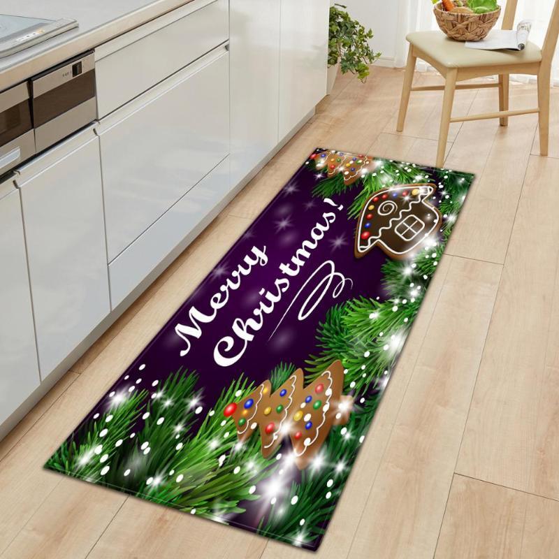 

Merry Christmas Doormat Santa Claus 3D Print Long Carpet Kitchen Anti-Slip Bedroom Rug Bathroom Floor Mat Outdoor Home Deco Gift1, Purple